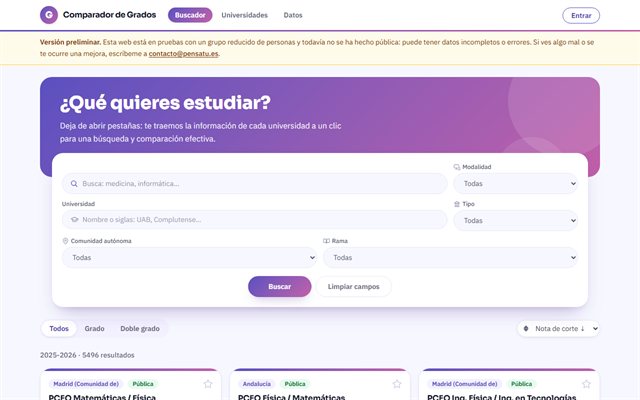 Vista previa de Comparador Grados